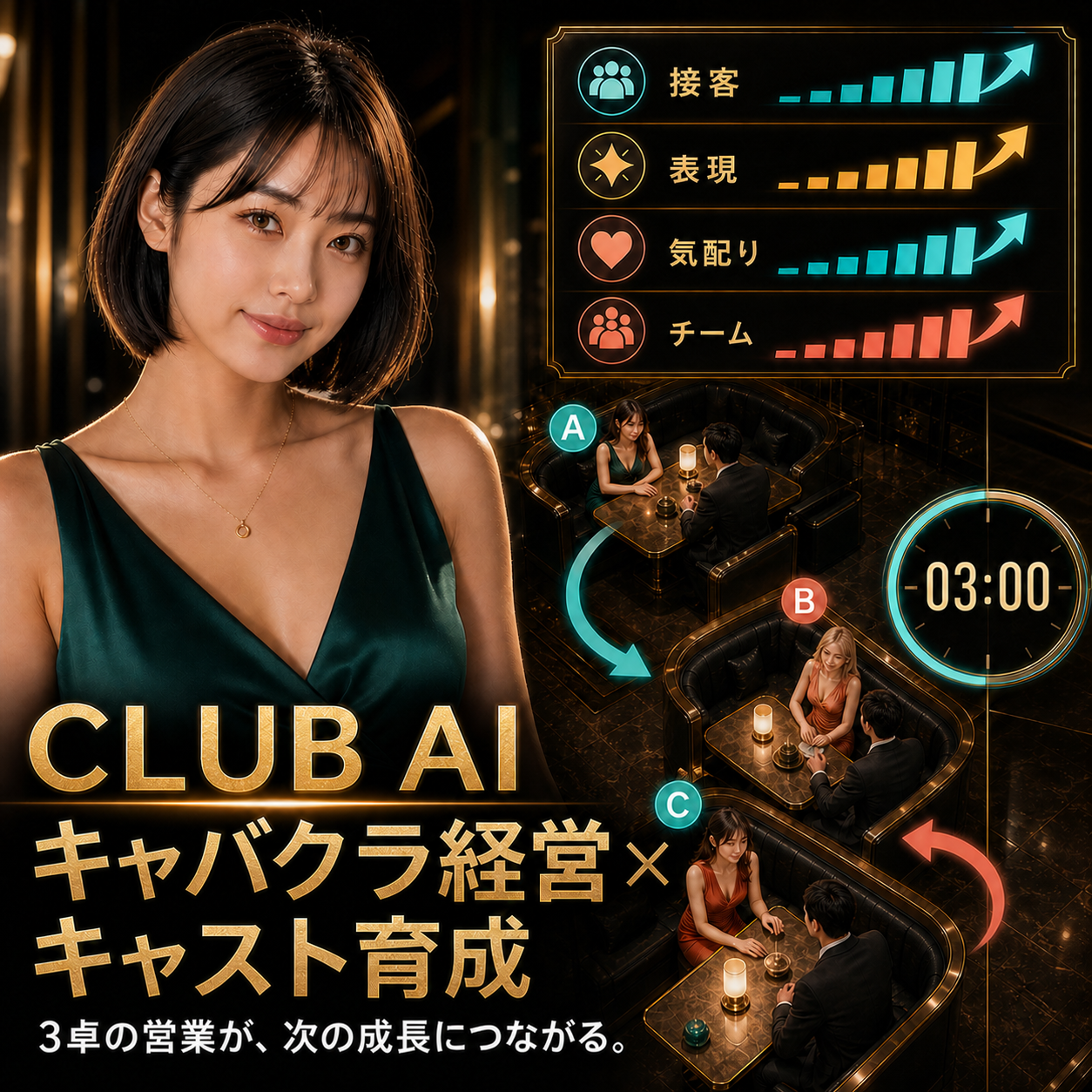CLUB AI｜キャバクラ経営シミュレーションのスクリーンショット 1