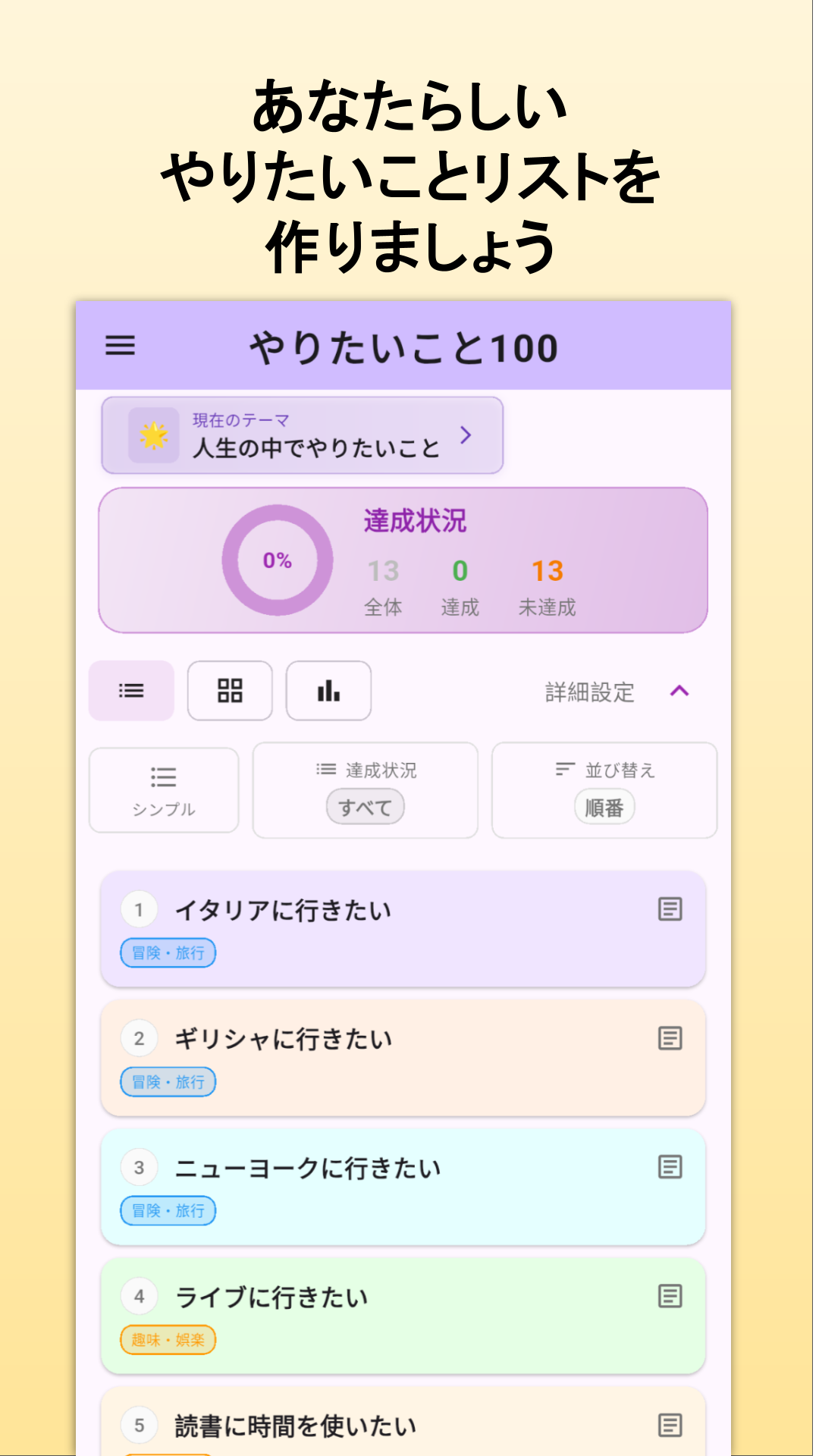 やりたいこと100のスクリーンショット 4