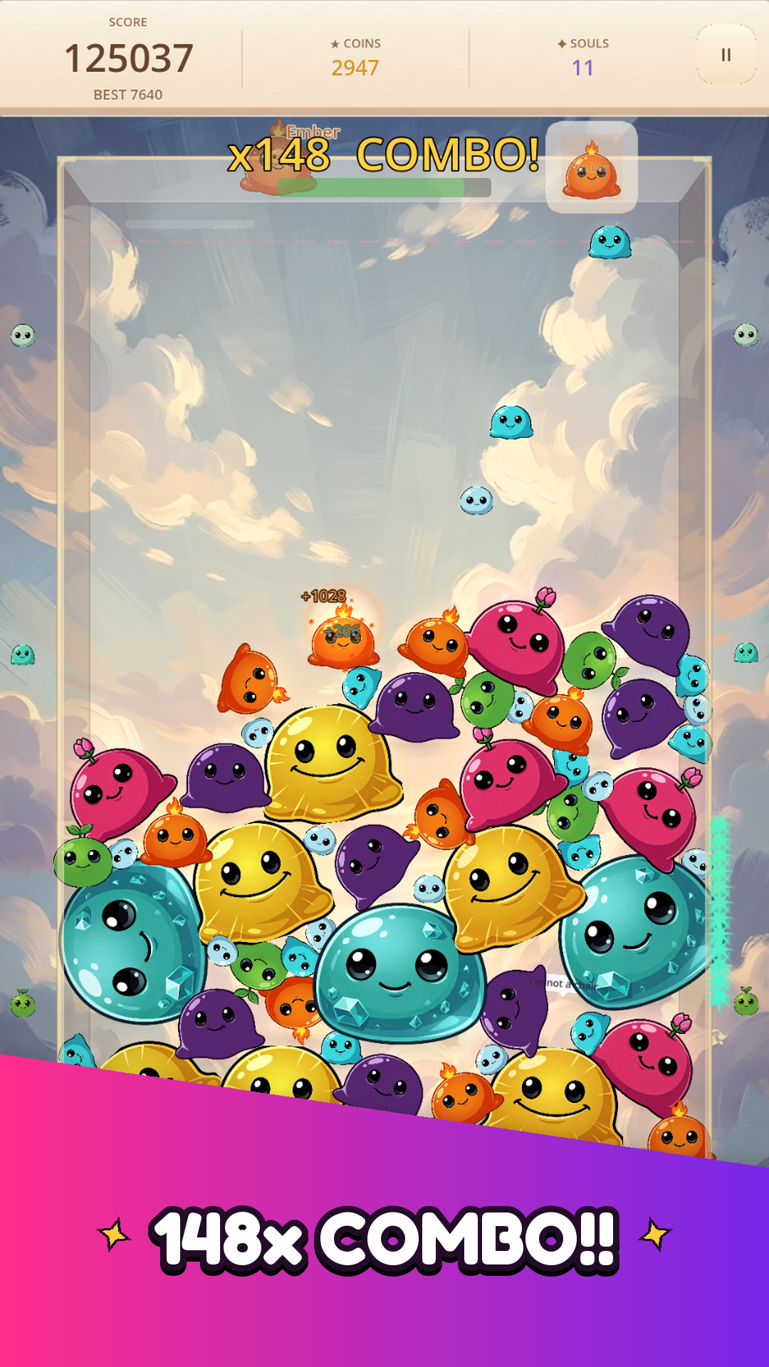 かわいいスライム:マージパズルのスクリーンショット 1